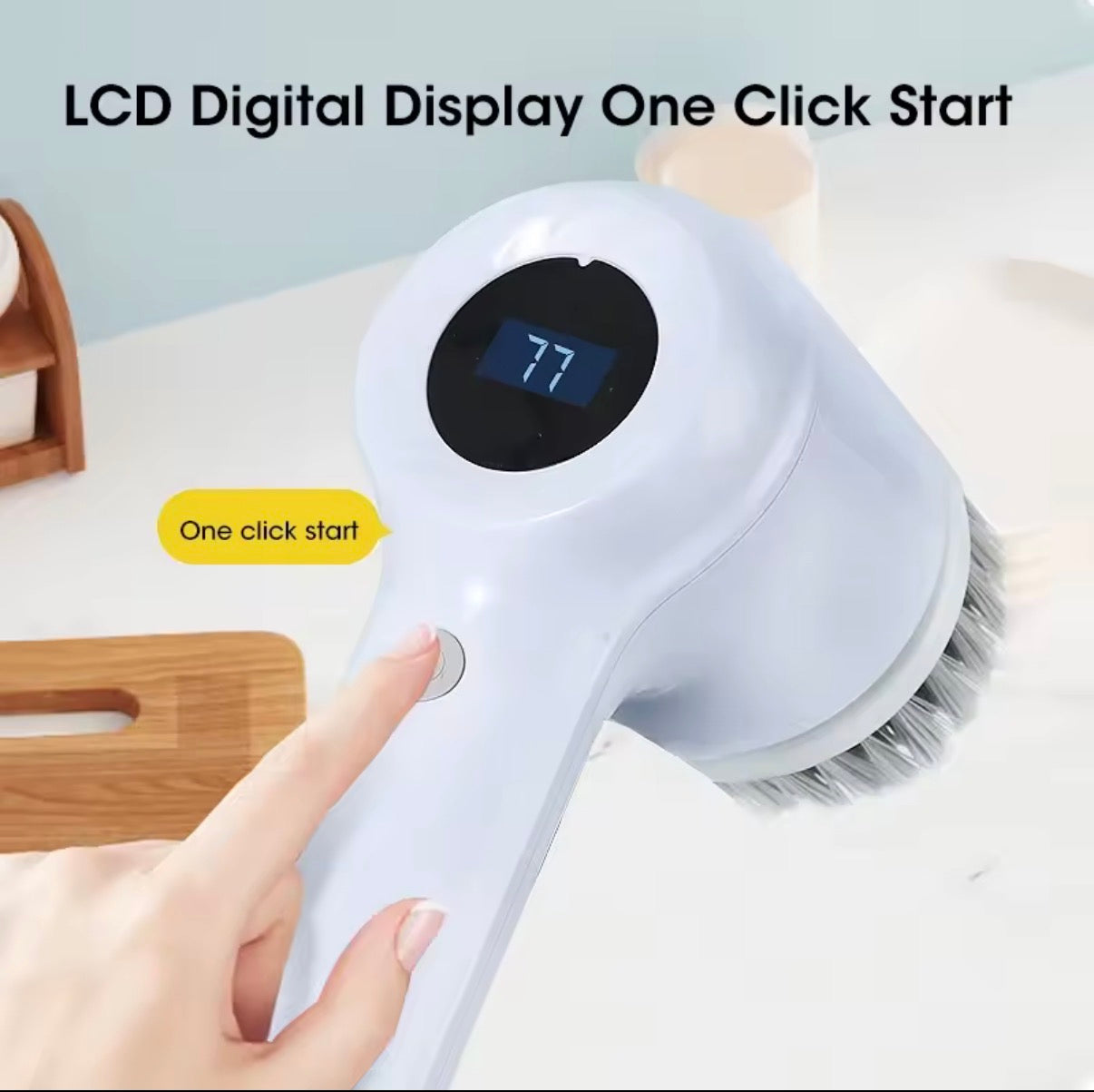 Handheld Eectric Cleaning Brush Cordless Spin Scrubbe With 5 Replaceable Brush Heads USB Rechargeable 360°Power Scrubbe